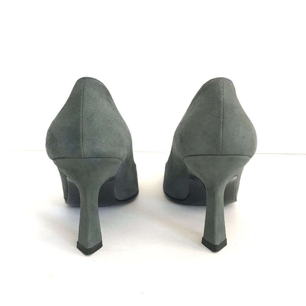 Bruno Magli Women’s Square Toes Suede Pumps Heels Dark Olive Green - Picture 4 of 12